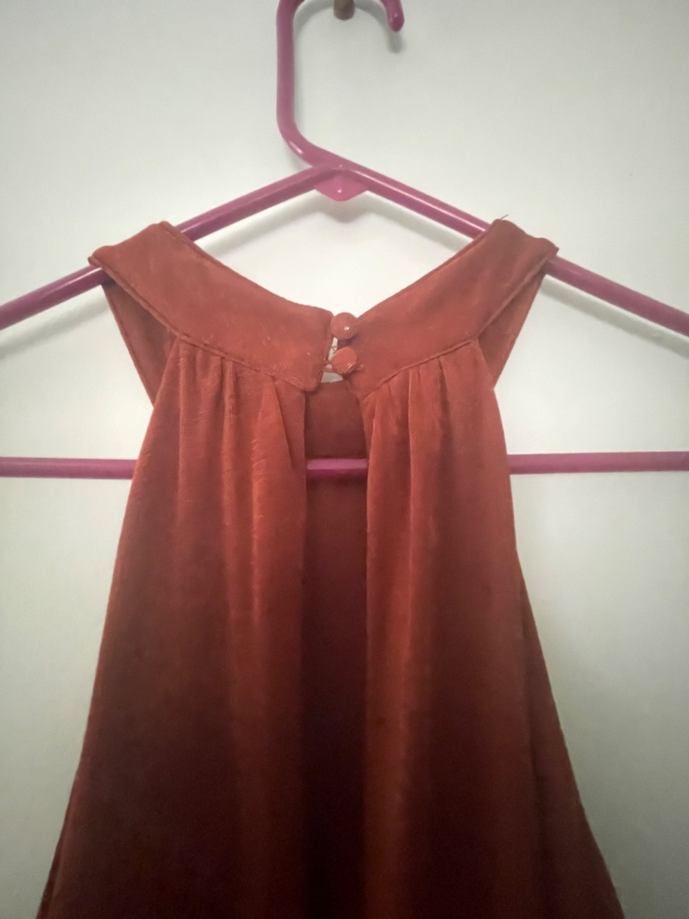 Rust Halter Ruched Dress - Picture 5 of 5